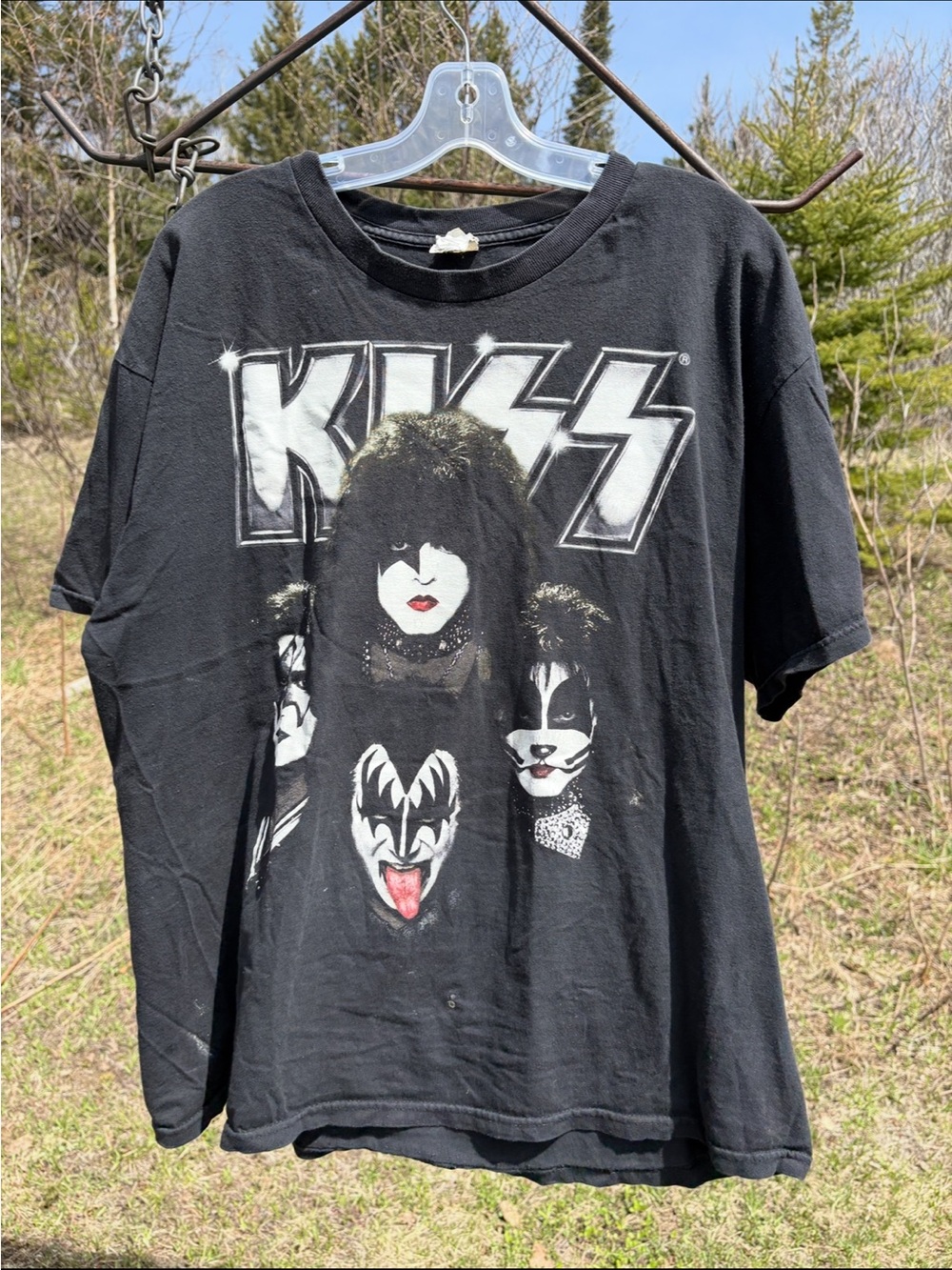 Vintage Black KISS Graphic Short Sleeve Tee